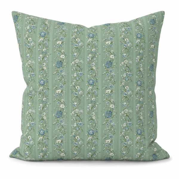 Edith green floral pillow cover