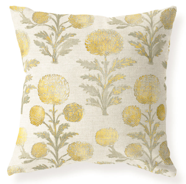 Francesca Yellow yellow floral pillow cover
