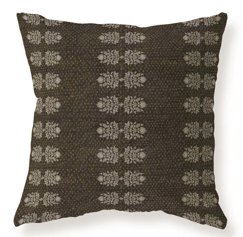 Eaton brown floral pillow cover
