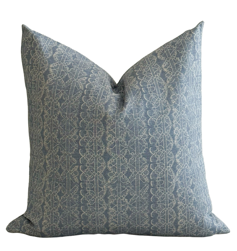 Natalie blue geometric pillow cover