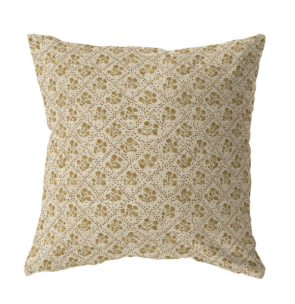 Celeste Gold gold floral pillow cover