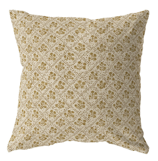 Celeste Gold gold floral pillow cover