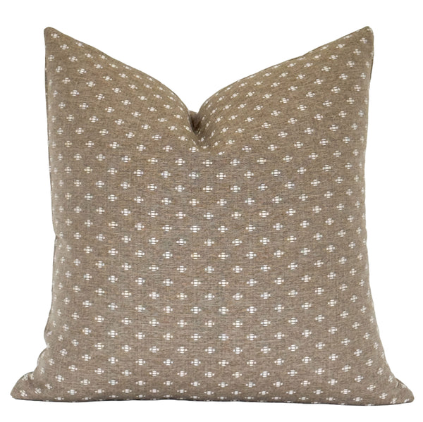 Lennon Taupe stitched motif pillow cover