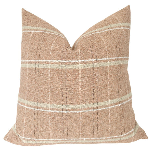 Bria blush plaid pillow cover