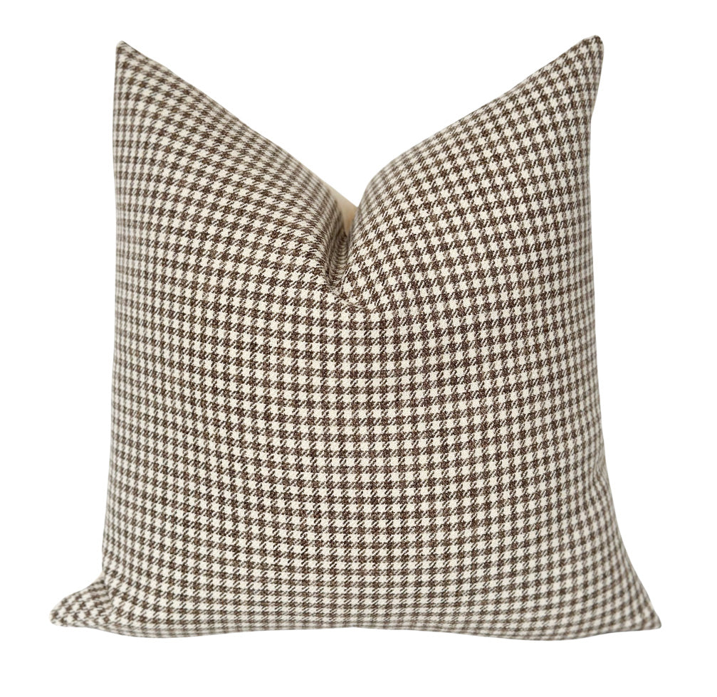 Russell brown houndstooth pillow cover