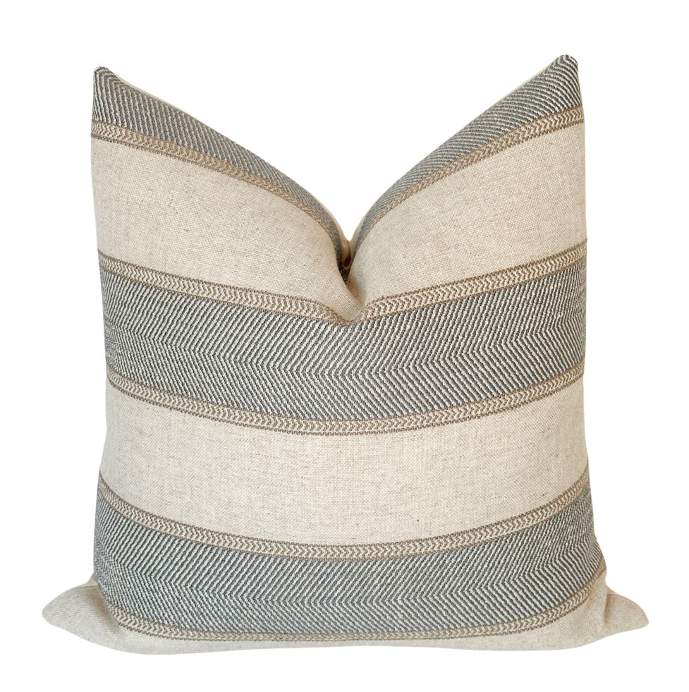 Collins neutral stripe pillow cover