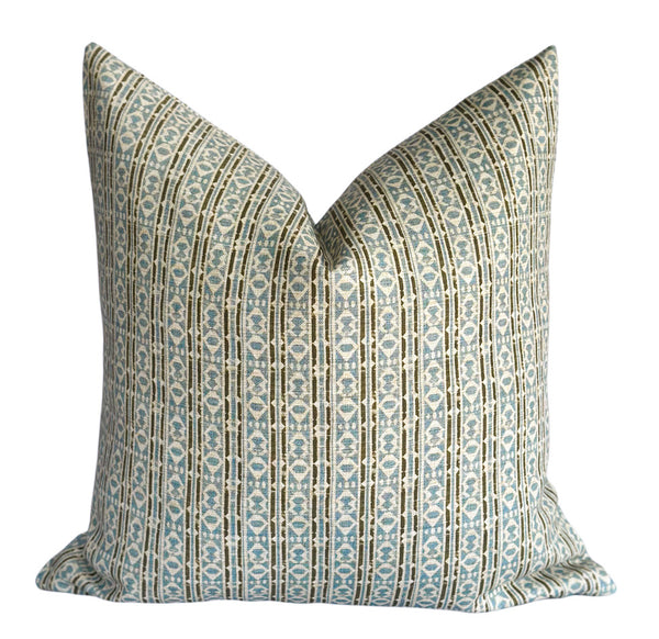 Basile blue geometric pillow cover
