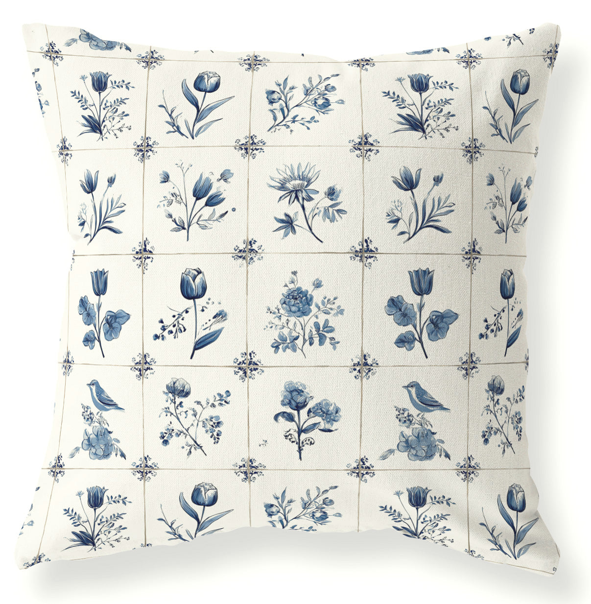 Aurora navy floral pillow cover