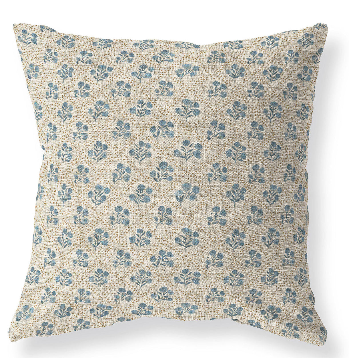 Celeste blue floral pillow cover