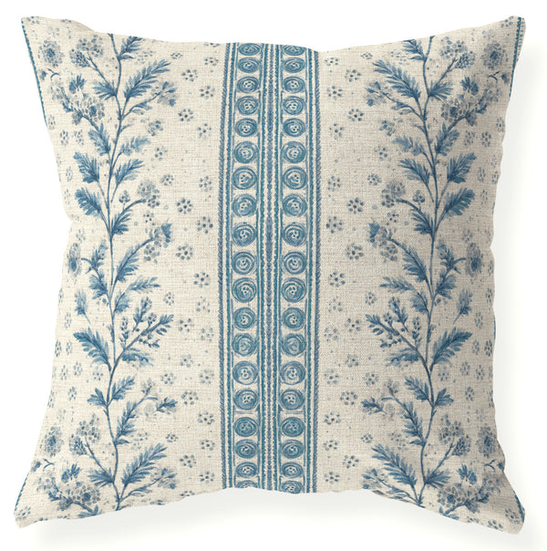 Erin Blue blue floral pillow cover