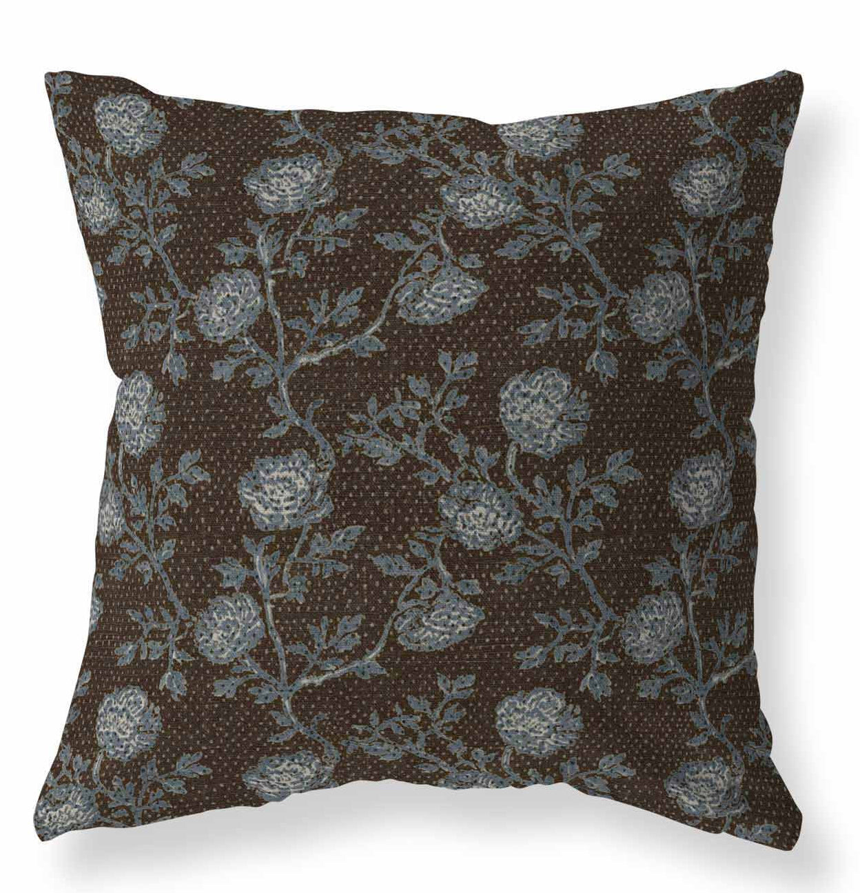 Fleming brown and blue floral pillow cover