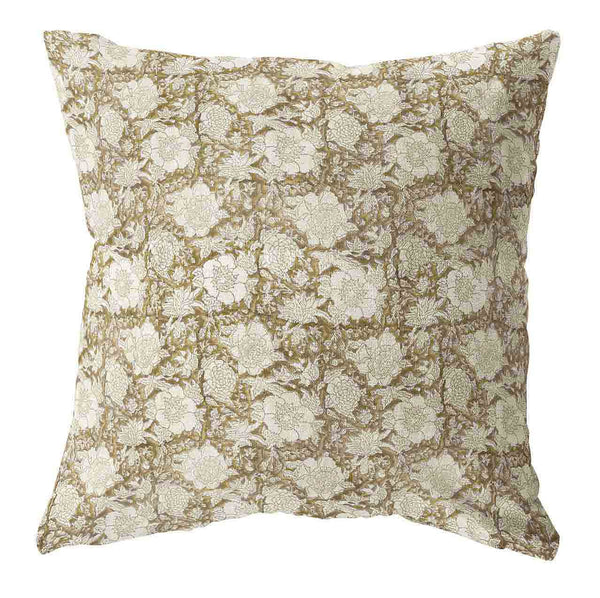 Harlow gold floral pillow cover