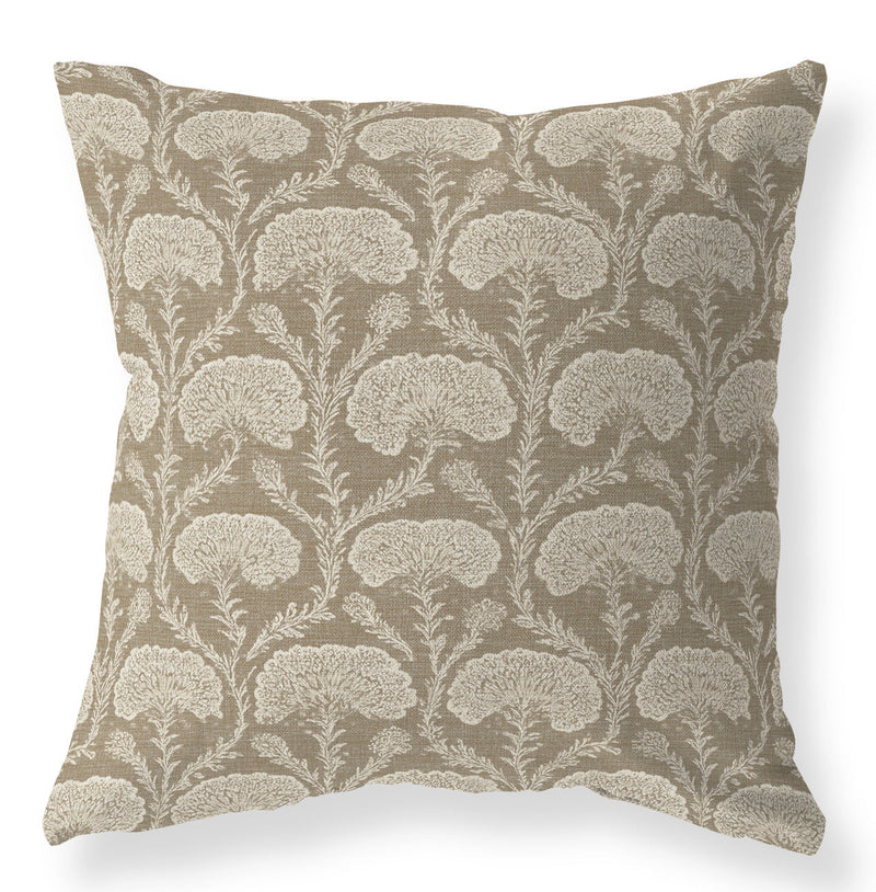 Nathaniel Taupe neutral floral pillow cover