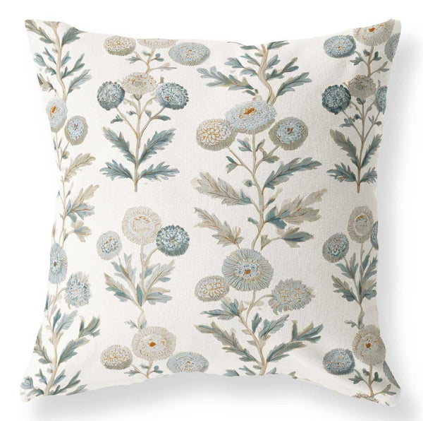 Sinclair blue and green floral pillow cover