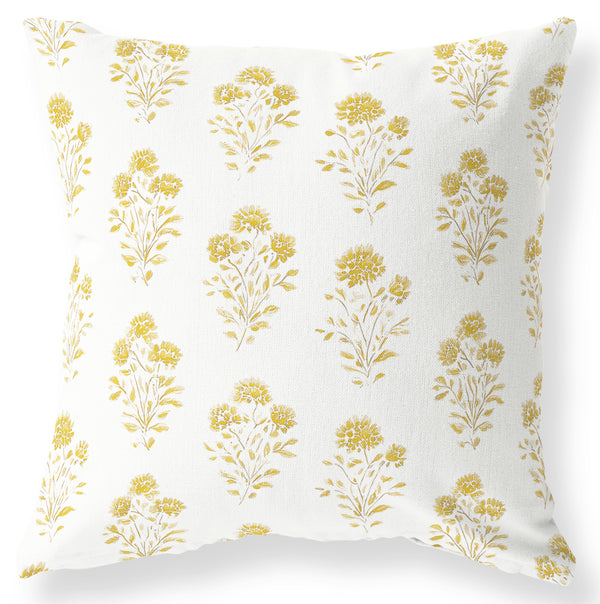 Tilly yellow floral pillow cover