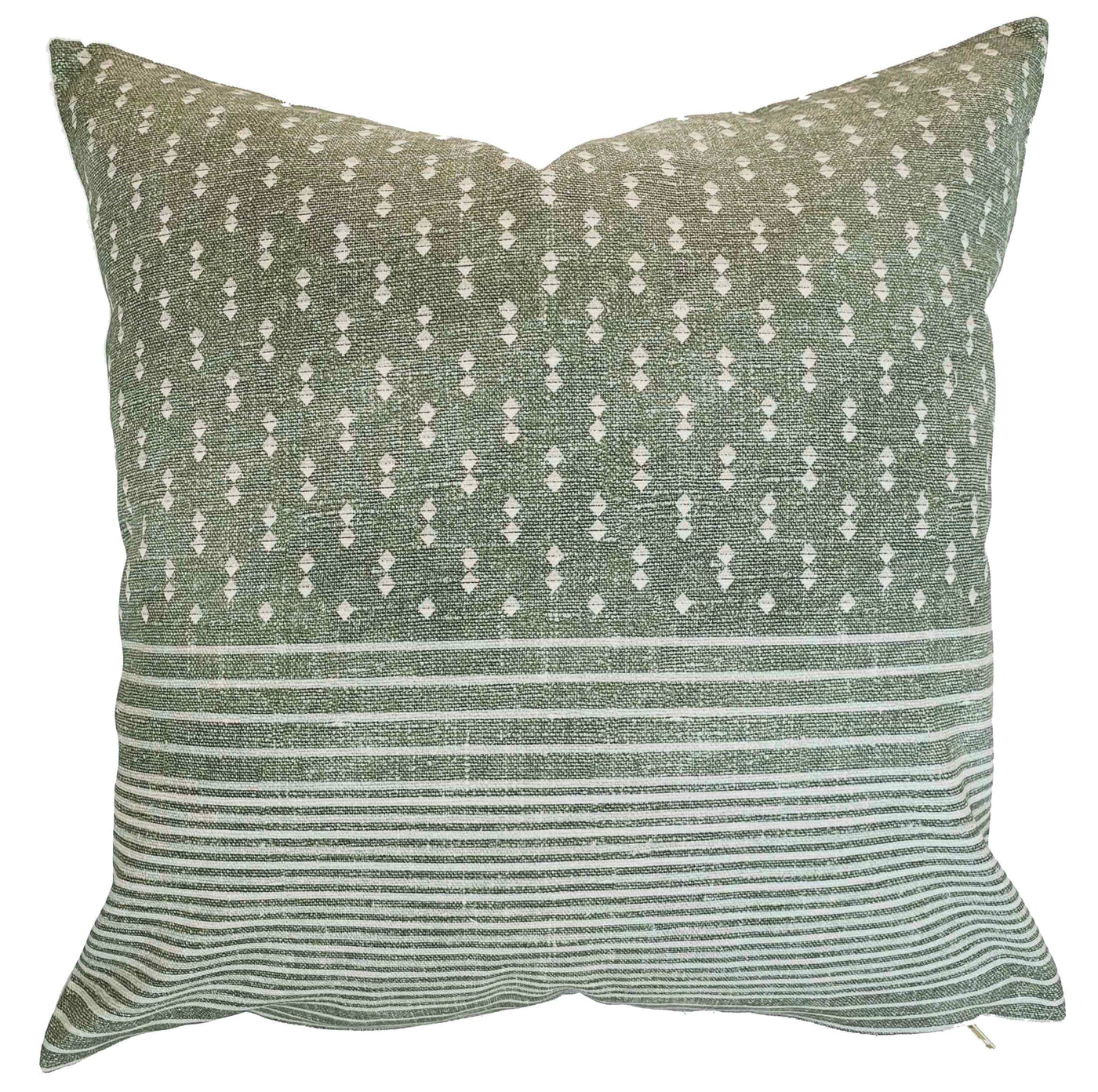 Olive green stripe pillow cover