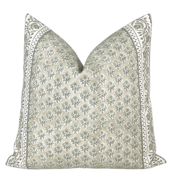 Sicily green floral pillow cover