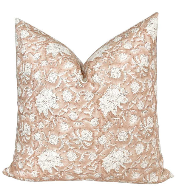 Naples blush floral pillow cover