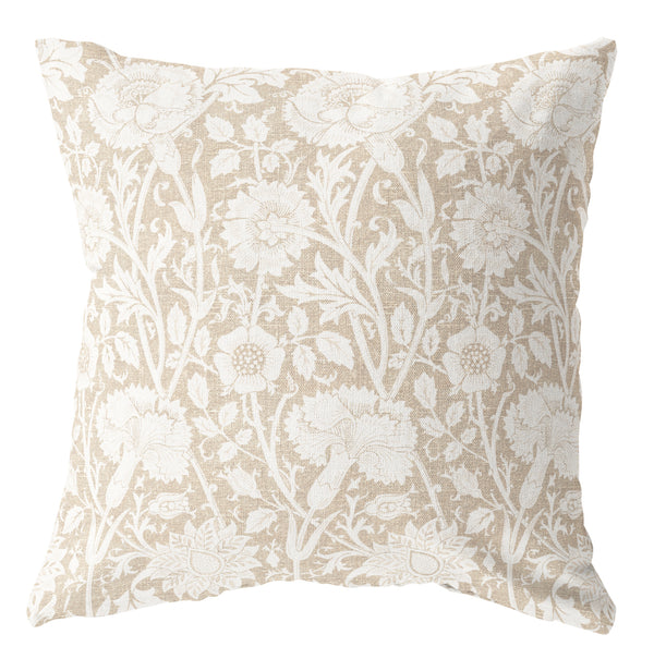 Gwendolyn Floral neutral floral pillow cover