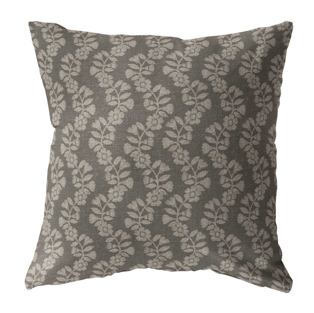 Lillian brown floral pillow cover