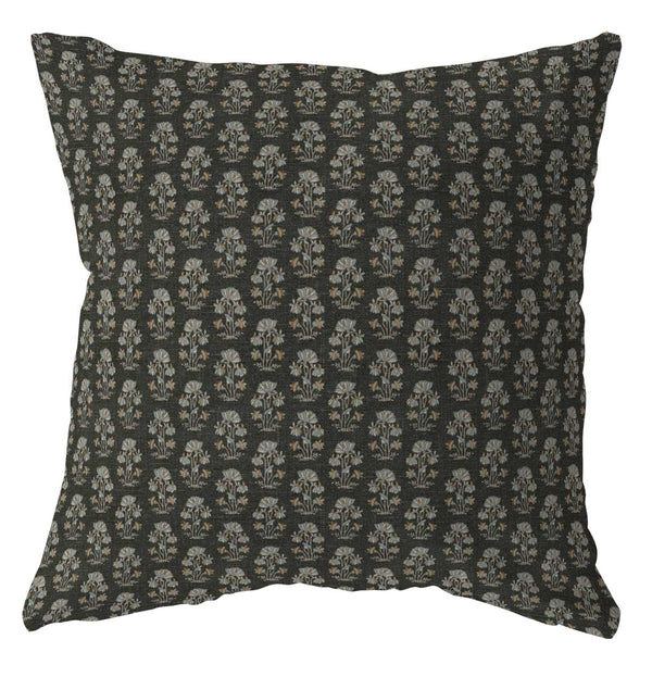 Mary black floral pillow cover