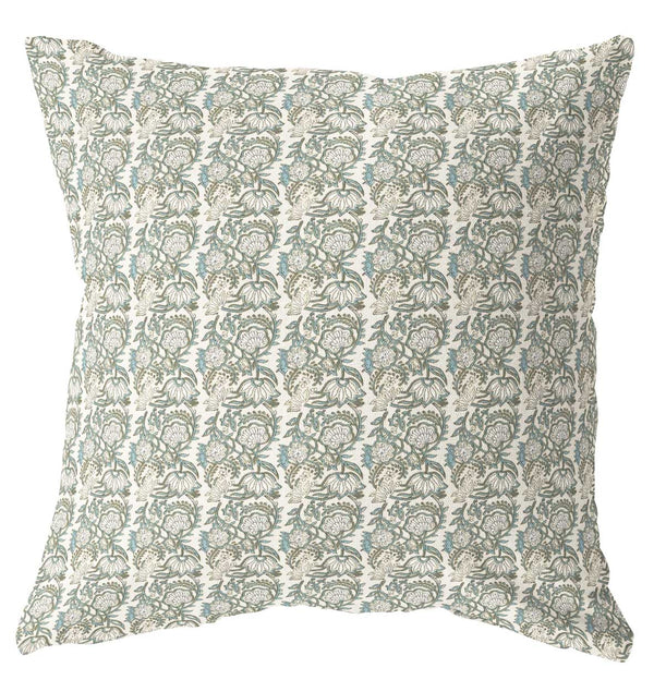 Odette green floral pillow cover