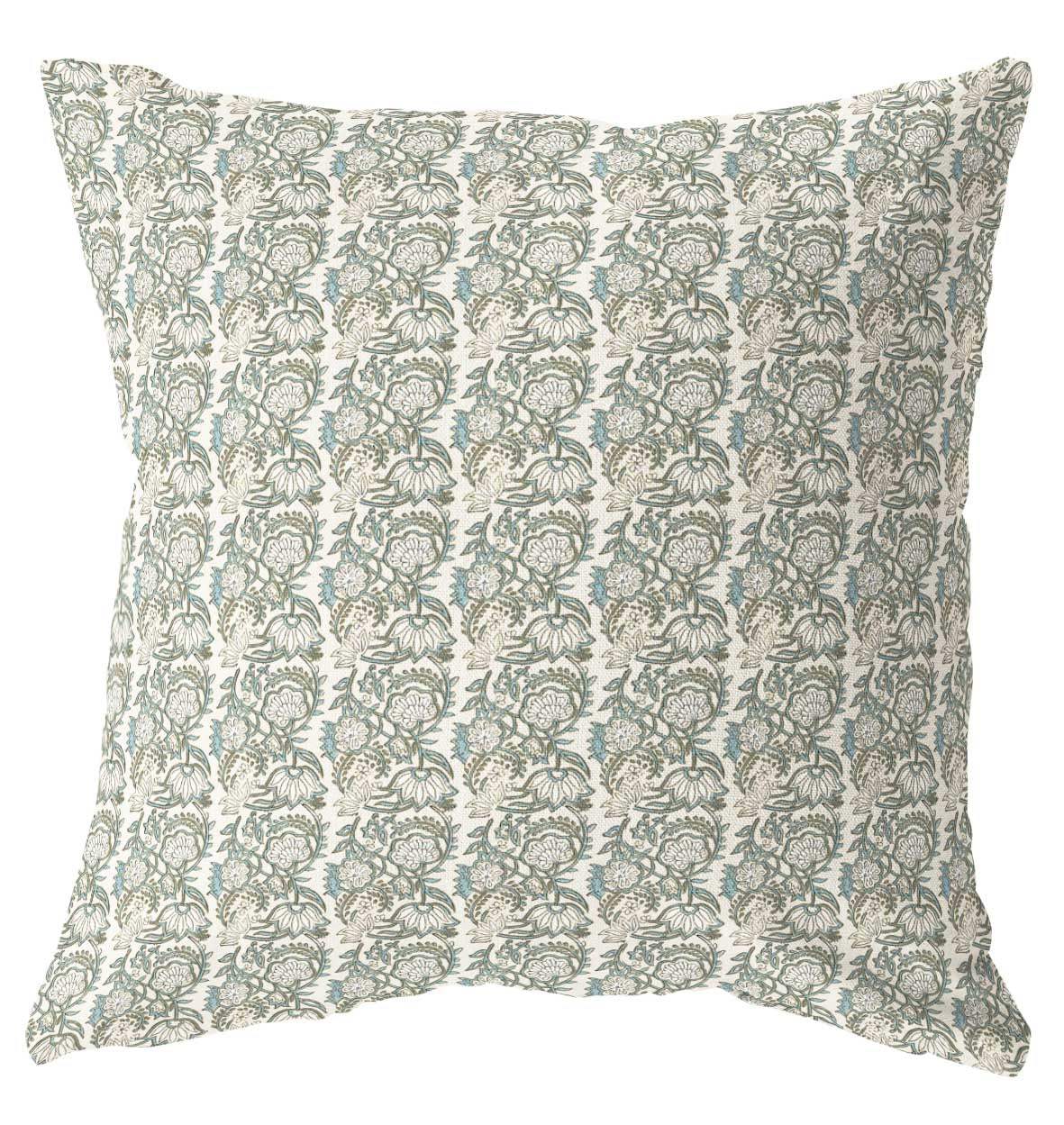 Odette green floral pillow cover