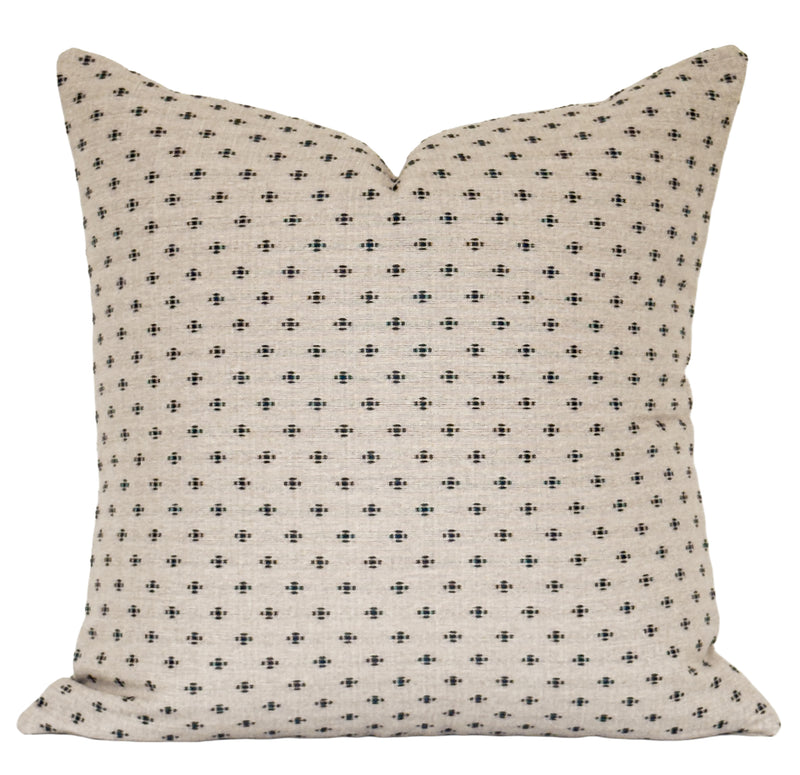 Lennon Navy stitched motif pillow cover