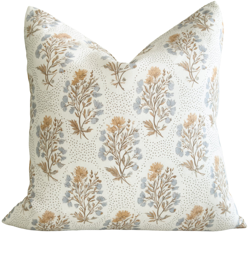 Briar floral block print pillow cover