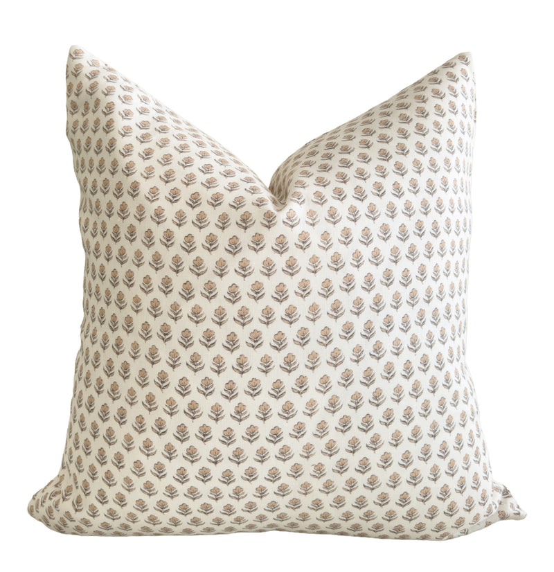 Tulip neutral floral pillow cover