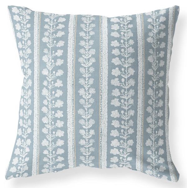 Maggie Blue blue floral stripe pillow cover