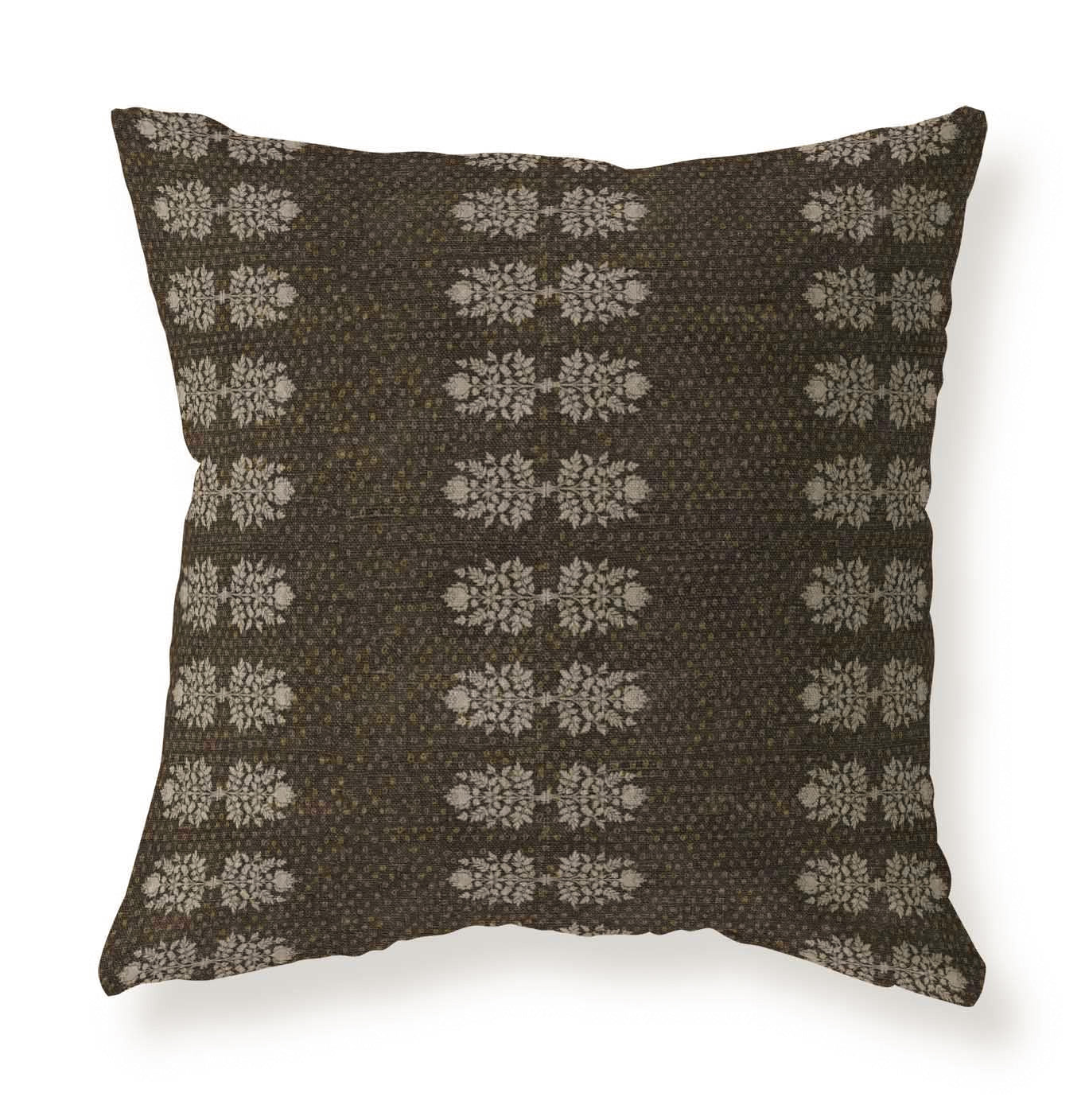 Eaton brown floral pillow cover