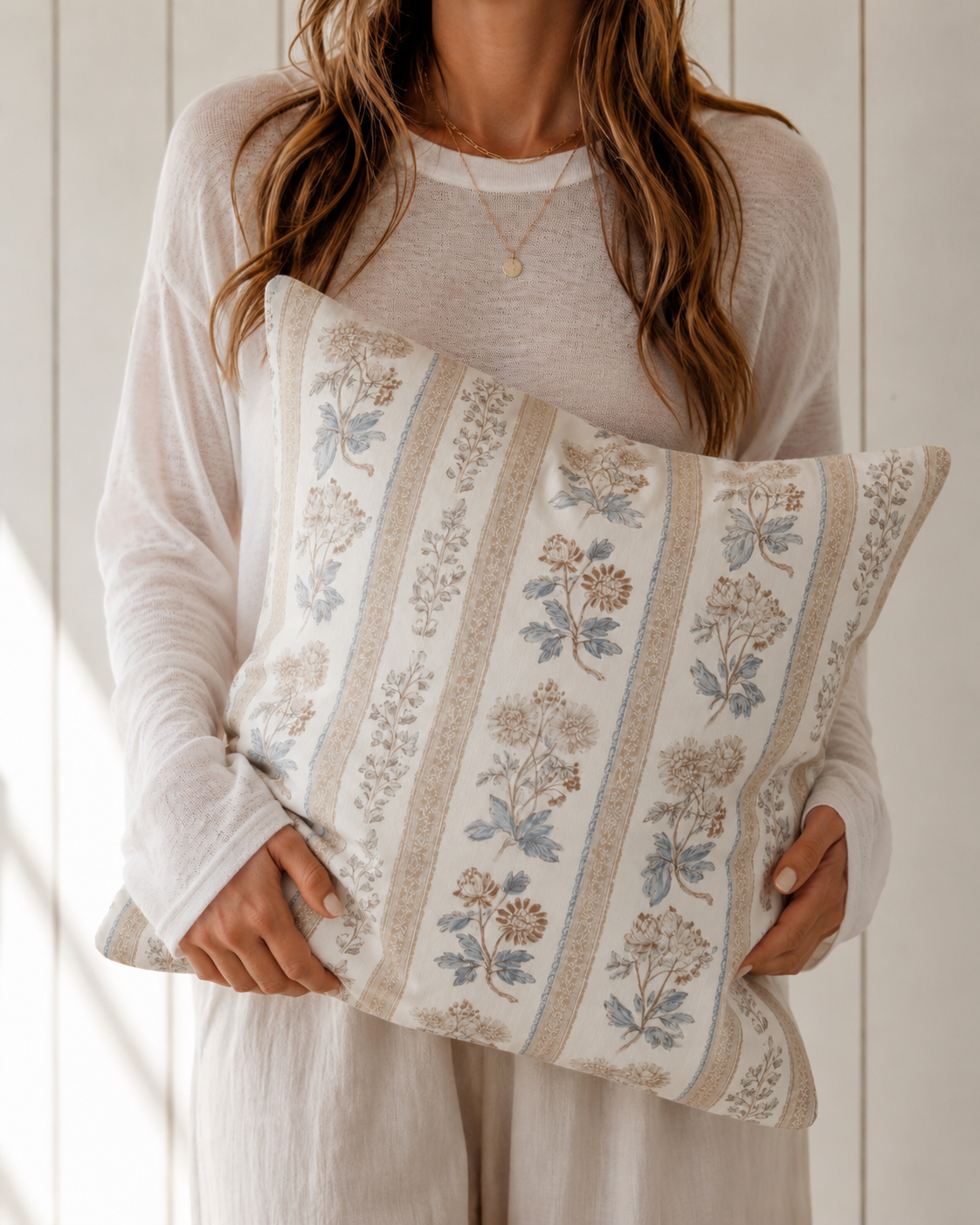 Catherine floral linen pillow cover by Jolie Marche