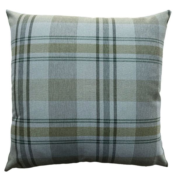 Merritt green plaid pillow cover