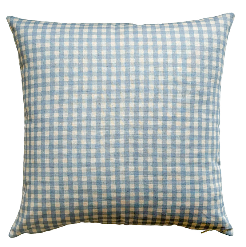 Clara blue gingham pillow cover