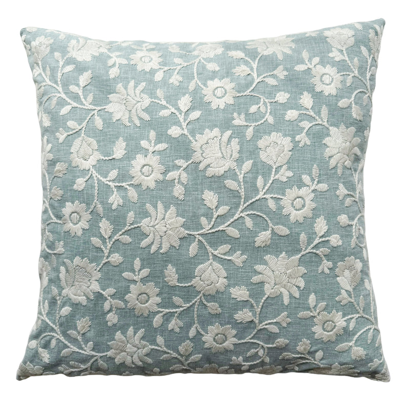 Juliet blue embroidered pillow cover