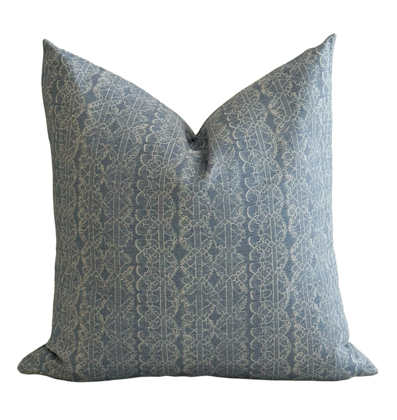 Natalie blue geometric pillow cover
