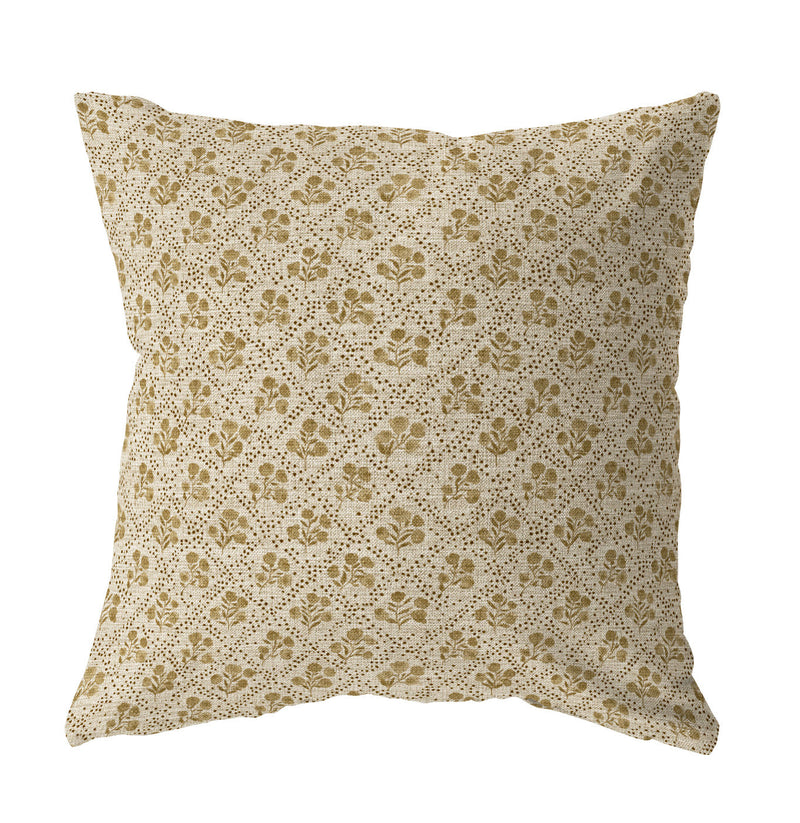 Celeste Gold gold floral pillow cover