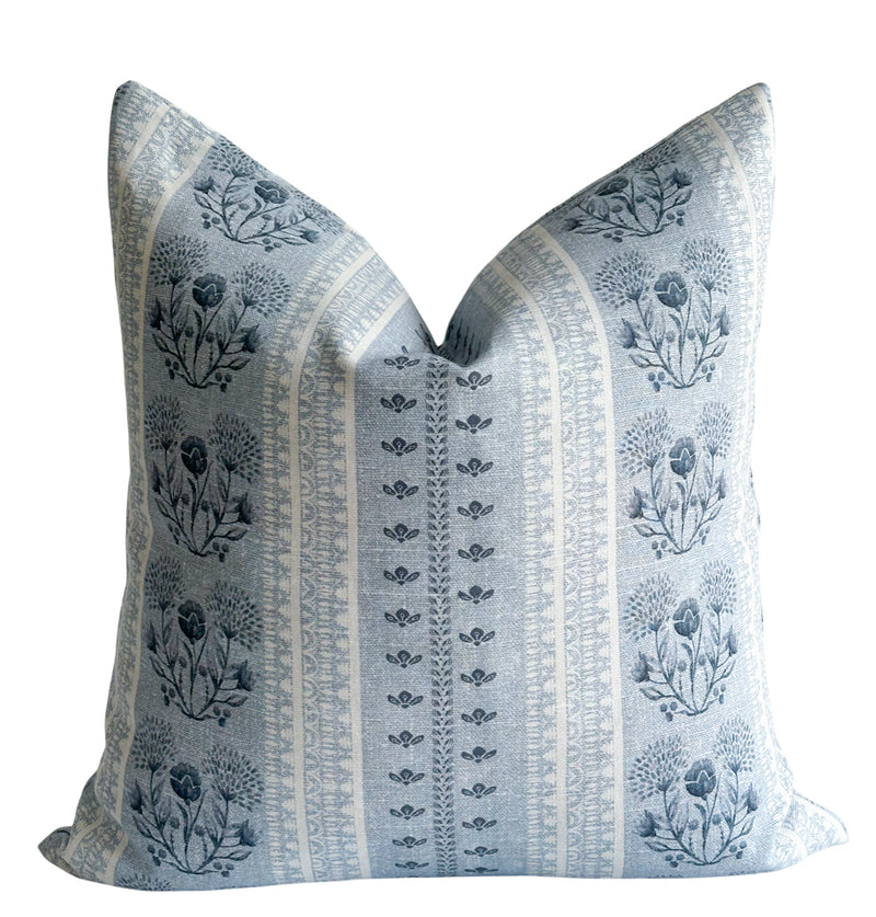 Harbour blue floral pillow cover