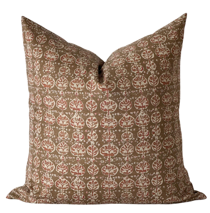 Julian Brick red floral pillow cover