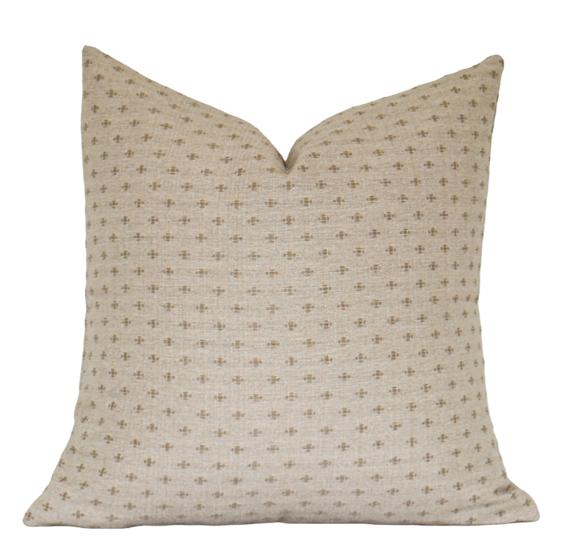 Lennon Natural stitched motif pillow cover