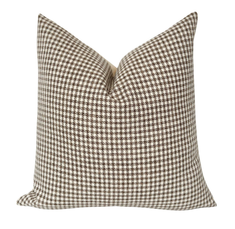 Russell brown houndstooth pillow cover