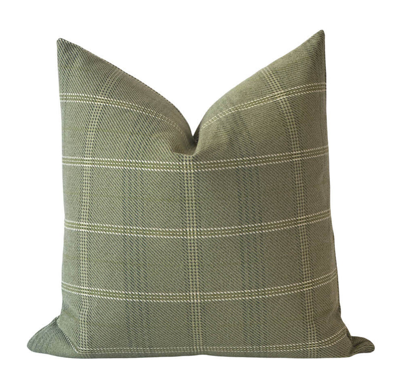 Levi green plaid pillow cover