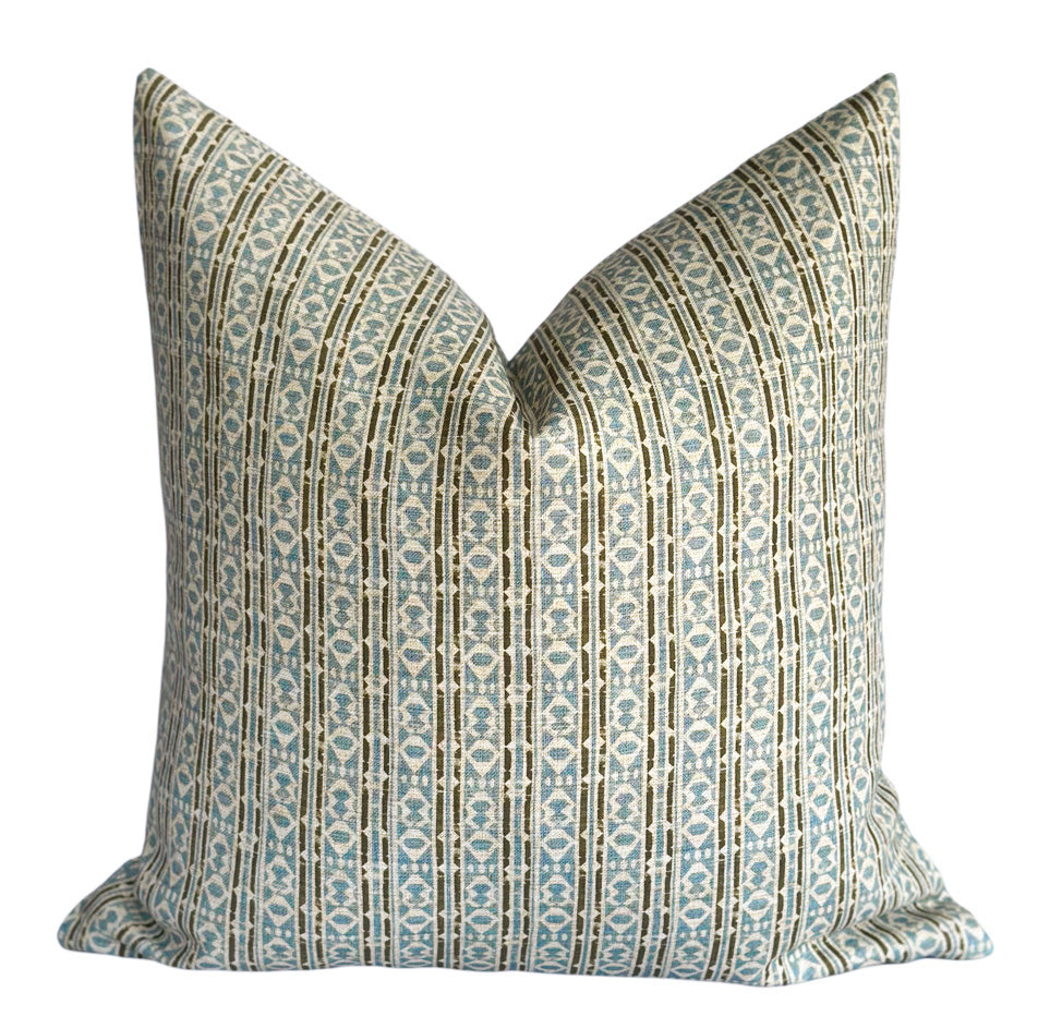 Basile blue geometric pillow cover