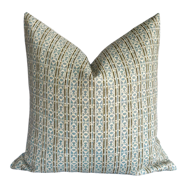 Basile blue geometric pillow cover