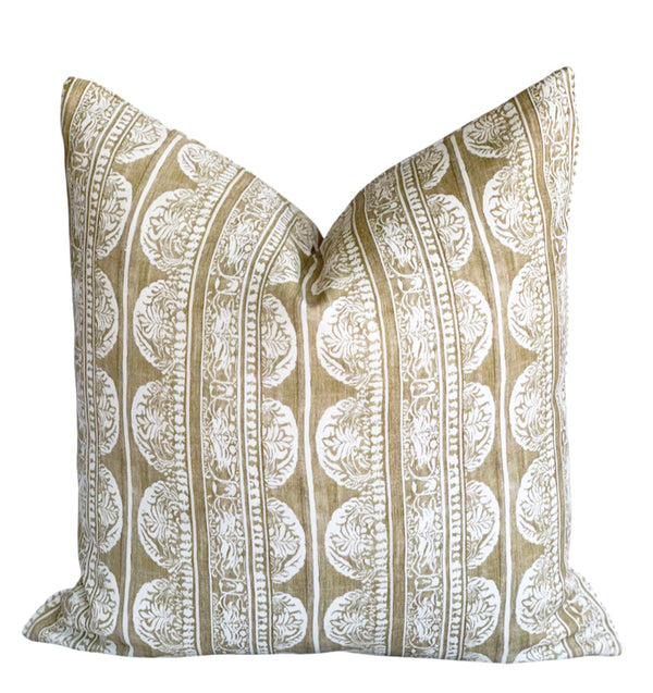 Rhys gold floral pillow cover