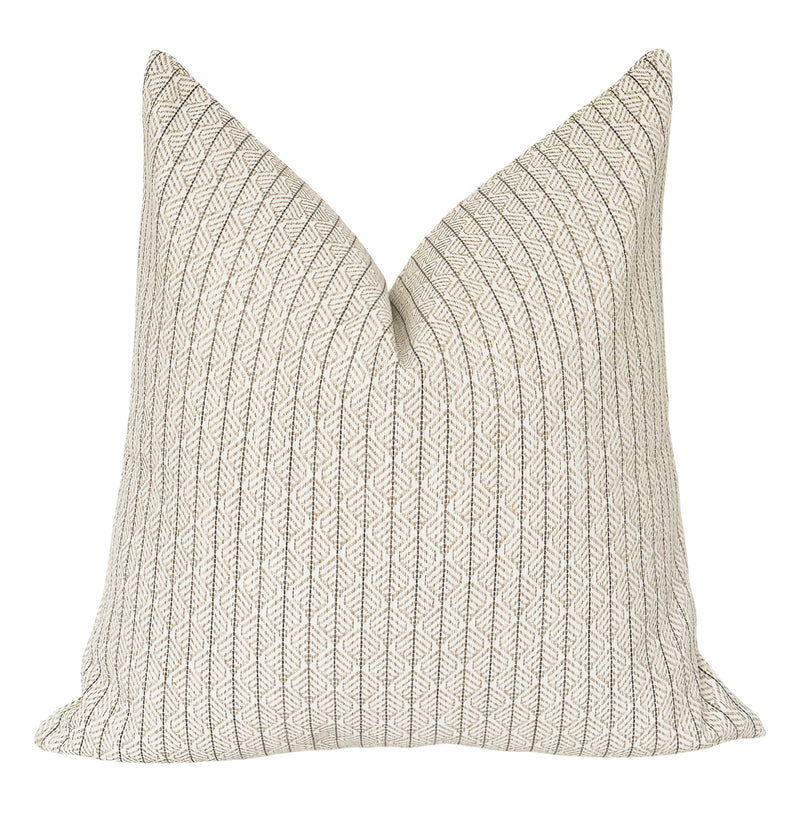 Percy neutral stripe pillow cover