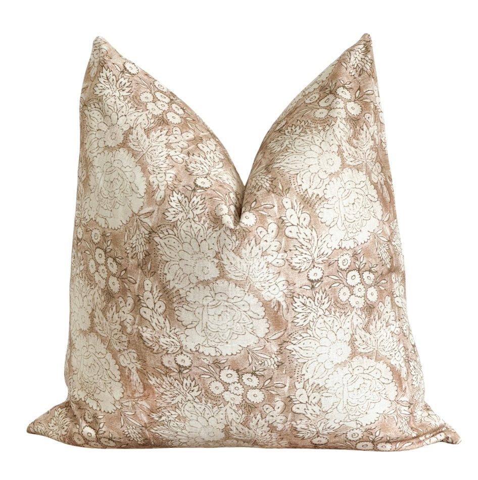 Callahan blush floral pillow cover