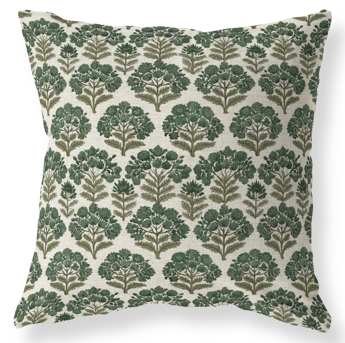Adelaide green block print pillow cover