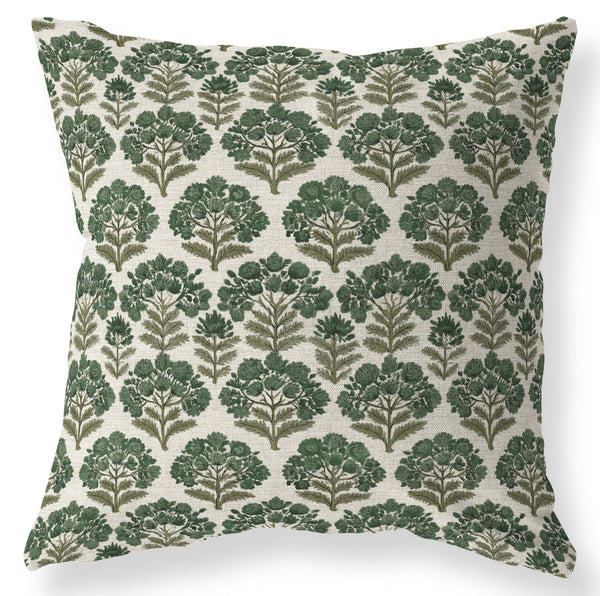 Adelaide green block print pillow cover